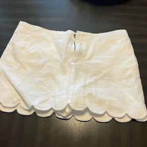 Lilly Pulitzer Scalloped Hem White Skort sz 14 Colette Resort White